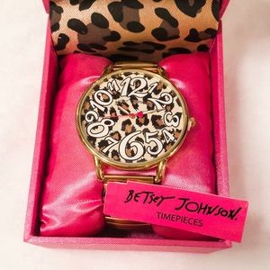 NWT Betsey Johnson Leopard Print watch